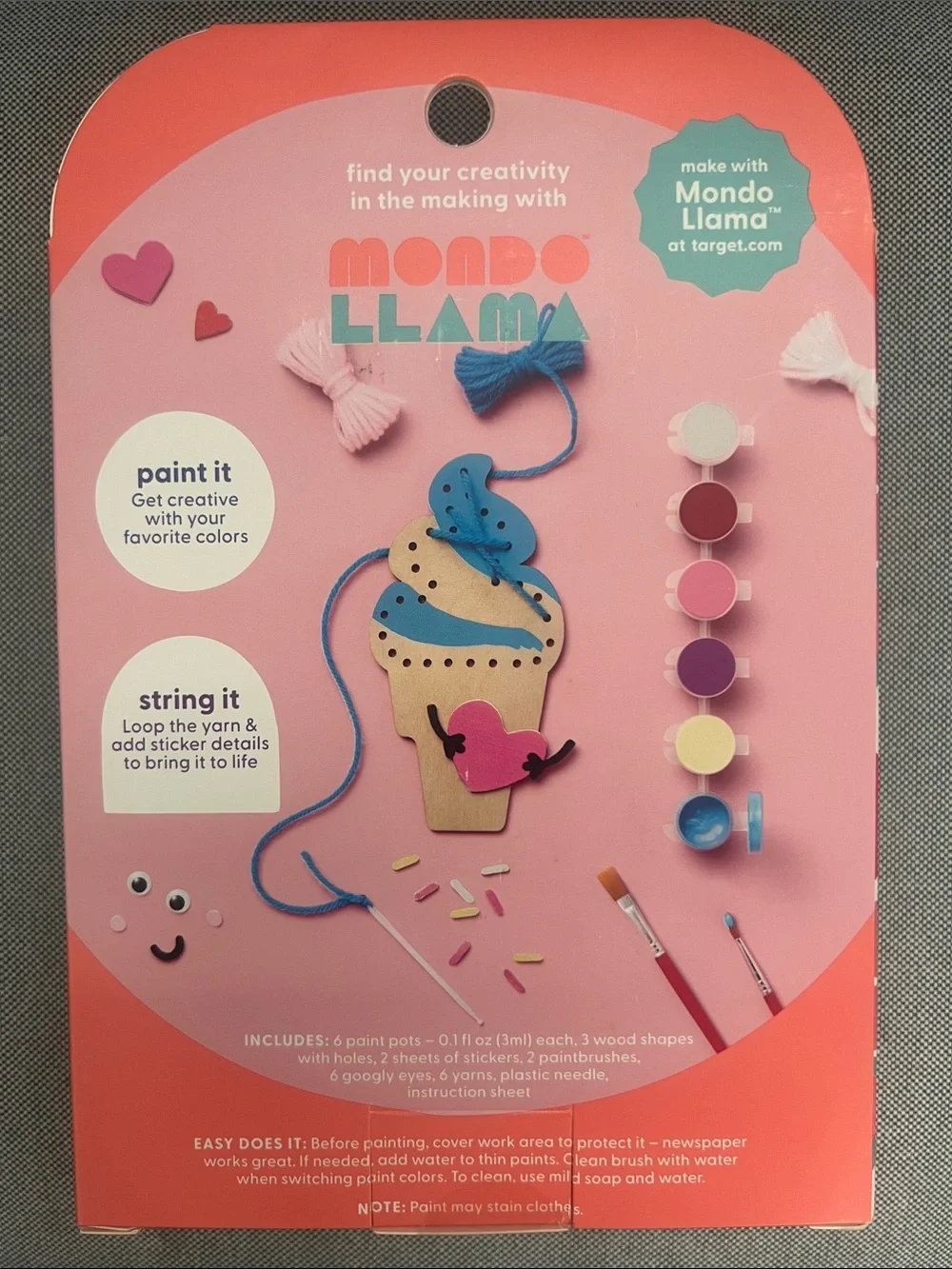 Mondo Llama Pink Create-Your-Own String Art Kit for Kids